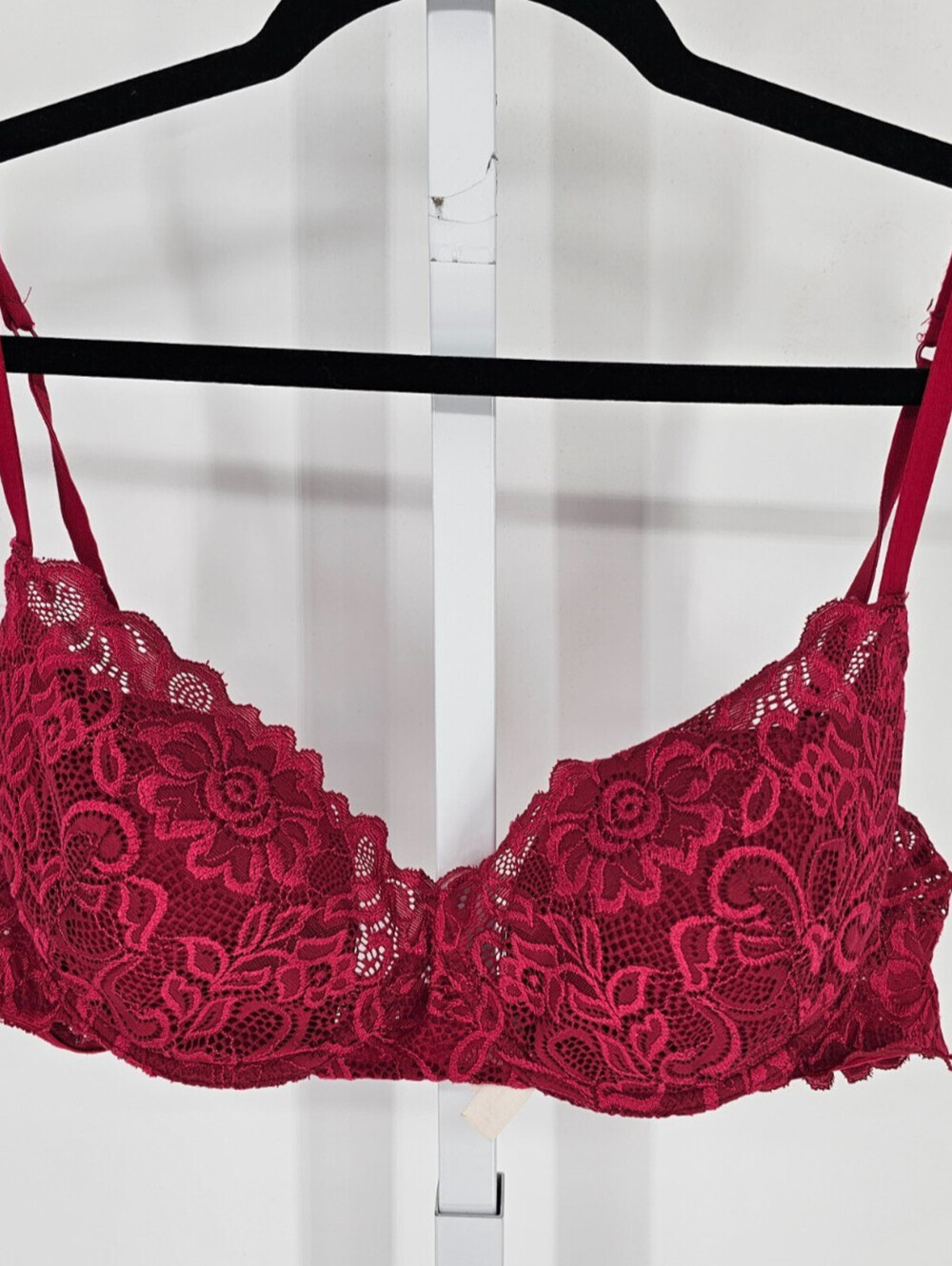 Gilligan & O'Malley Womens Sz 40C Demi Bra Dark Red Lace Sexy
